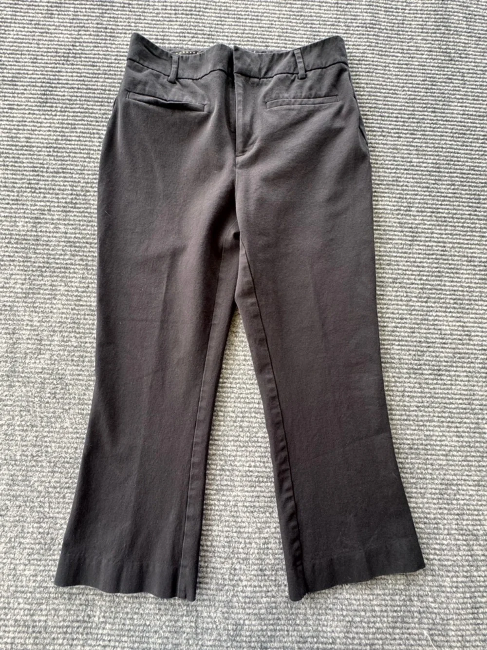 Anthropologie Maeve‎ Black Collette Wide leg cropped pants Women's 6